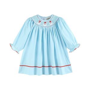 Lil Cactus Girls  Smocked Bishop Dress, Blue